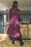 Scuba Stretch Funnel Neck Cocoon Dress Dark Cherry /6=
